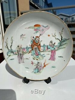 A Fine Rare Antique Chinese Porcelain Tongzhi Figure Plate / Dish Mark Period #1