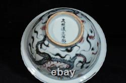 A Pair Beautiful Chinese Handmade Painting Underglaze Red Porcelain Dragon Bowl