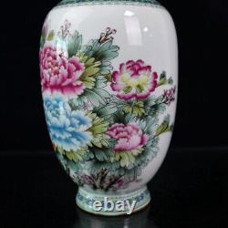 A Pair Chinese Pastel Porcelain HandPainted Exquisite Flowers&Plants Vase 20911