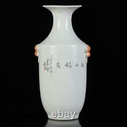 A Pair Chinese Porcelain HandPainted Exquisite Landscape Vase 22158