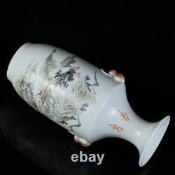 A Pair Chinese Porcelain HandPainted Exquisite Landscape Vase 22158