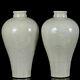 A Pair Chinese White Glaze Porcelain Carved Exquisite Dragon Pattern Vase 19844