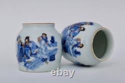 A Pair Delicate Collectable Art Handmade Famille Rose Porcelain Figure Zun Vase