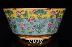 A Pair Fine Collectable Art Handmade Famille Rose Porcelain Flowers Plants Bowl