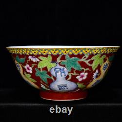 A Pair FineCollectable Art Handmade Painting Famille Rose Porcelain Flowers Bowl