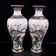 A Pair Old Chinese Porcelain Color Hand Painted Flower Bird Vase 8943