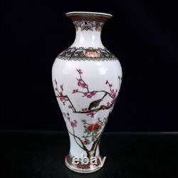 A Pair Old Chinese porcelain Color Hand Painted flower bird Vase 8943