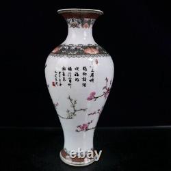 A Pair Old Chinese porcelain Color Hand Painted flower bird Vase 8943