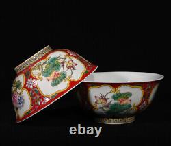 A Pair Vivid Collectable Art Handmade Painting Famille Rose Porcelain Plant Bowl