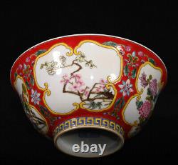 A Pair Vivid Collectable Art Handmade Painting Famille Rose Porcelain Plant Bowl