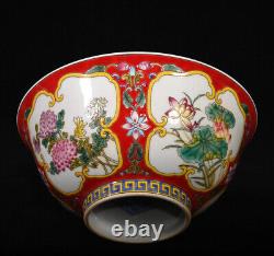 A Pair Vivid Collectable Art Handmade Painting Famille Rose Porcelain Plant Bowl