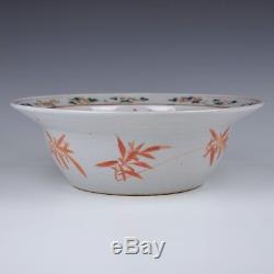 A Perfect Chinese Porcelain 19th Century Famille Rose Basin With Roosters