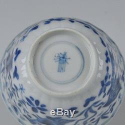A Perfect Pair Blue & White Chinese Porcelain 18th Ct Kangxi Period Cups Fish