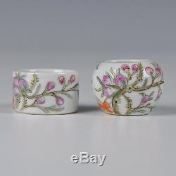 A Perfect Pair Of Chinese Porcelain Famille Rose Bird Feeders From ca 1900
