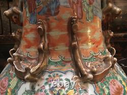 A Rare Monumental Chinese Export Porcelain Rose Medallion Palace Vase