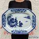 A Antique Chinese Blue And White Export Porcelain Platter Period Of Qianlong