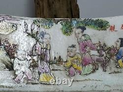 ANTIQUE CHINESE Hand Painted Famille Rose PORCELAIN PILLOW