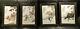 Antique Chinese Republic Period Set Of 4 Porcelain Plaques By Artist Wang Qi