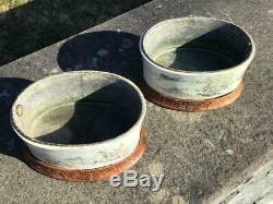 ANTIQUE PAIR CHINESE QING PORCELAIN PLANTERS With WOODEN STANDS & COPPER LINERS