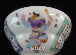 Amazing Chinese Antique Hand Painting Figures Porcelain Bowl Marks