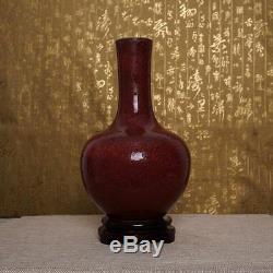 Amazing Chinese Porcelain Vase Red Glaze Great Handwork Decoration RED