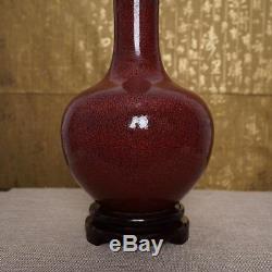 Amazing Chinese Porcelain Vase Red Glaze Great Handwork Decoration RED
