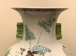 Amazing Old Chinese Republic Hongxian Period Mark Floral Porcelain Vase