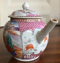 An Antique Chinese Export Porcelain Teapot, Qing, 18th Century, 13cm High