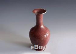 An Antique Chinese Peachbloom Glazed Porcelain Kangxi Marked Vase