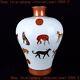 Ancient Chinese Cloisonne Enamel Porcelain Dog Zun Cup Bottle Pot Vase Statue