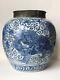 Antique 17th C Chinese Export Blue&white Porcelain Large Jar Ming Dynasty