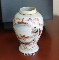 Antique 18 century Chinese tea caddy export porcelain, Qianlong