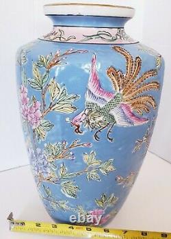 Antique 1861-1874 Chinese Tongzhi Period Large 13 Multicolor Art Porcelain Vase