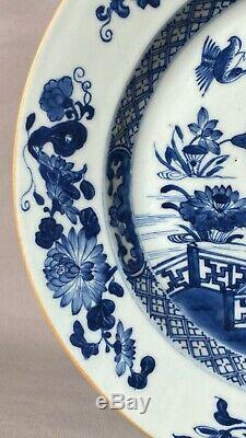 Antique 18th C Chinese Export Blue and White Porcelain Plate charger Qianlong