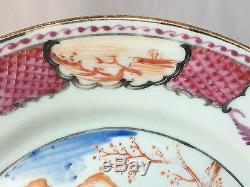 Antique 18th C. Chinese Export Porcelain 5 Boys Plate Dish Qianlong Period