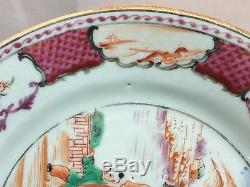 Antique 18th C. Chinese Export Porcelain 5 Boys Plate Dish Qianlong Period