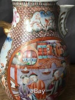 Antique 18th C Chinese Export Porcelain Coffee Pot, c. 1750, H 9 inch