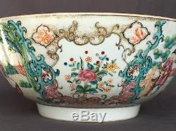 Antique 18th C Chinese Export Porcelain Punch Bowl