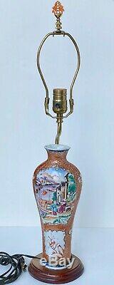 Antique 18th C Chinese Export Porcelain Vase Lamp, Vase -Qianlong Period