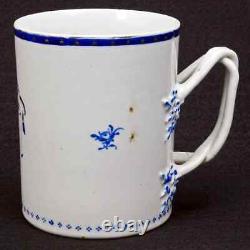 Antique 18th Chinese Export Porcelain Armorial Tankard 11.4 cm