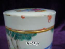 Antique 19C Tongzhi Chinese famille rose porcelain box 8 immortal 5