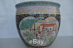 Antique 19th 20th Century Chinese Porcelain Famille fish bowl Planter BIG