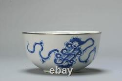Antique 19th C Chinese Porcelain Bowl Bleu de Hue China Marked Base