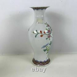 Antique 19th C Chinese Porcelain Vase With Flower Pomegranate Decoration