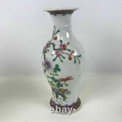 Antique 19th C Chinese Porcelain Vase With Flower Pomegranate Decoration