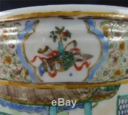 Antique 19th Century Chinese Famille Verte Qing Porcelain Planter Pot Vase