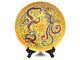 Antique 19th Chinese Yello Qing Porcelain Plate Phoenix & Dragon