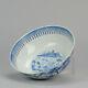 Antique 19th C Chinese Porcelain Blue & White Bowl Qing Kangxi Revival