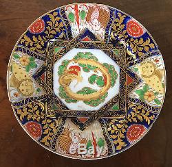Antique 19th c. English Coalport Porcelain Imari Plate Bengal Tiger Chinese 1810