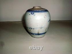 Antique 19th century Chinese Porcelain Blue & White Jar Vase Export 1800